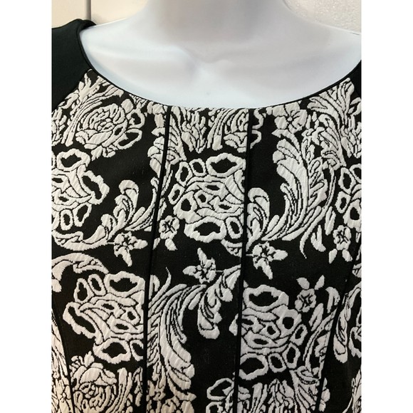 Alex Marie Black/White Printed A Line Dress Medium - Picture 4 of 10